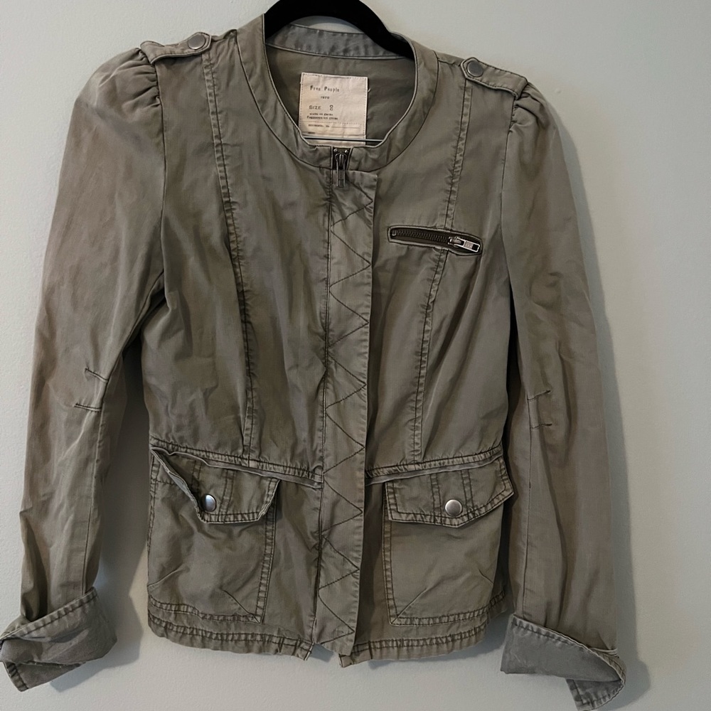 Free People army green jacket